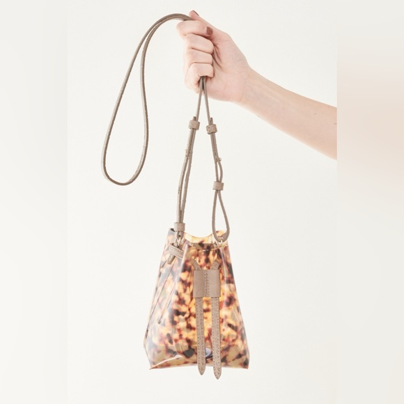 Nanushka Mini Bucket Crossbody Bag, Tortoise - Picture 1 of 7